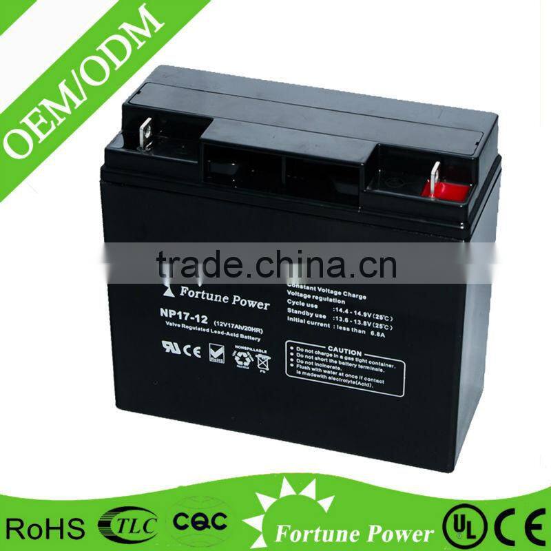 sealed lead acid battery 12v 17ah rechargeable battery for UPS