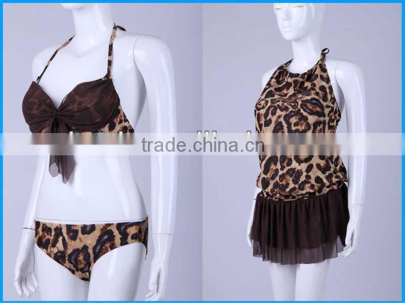 Domi sex image photos bikini sets with leopard printed and ruffled dress girls bikini and beachwear