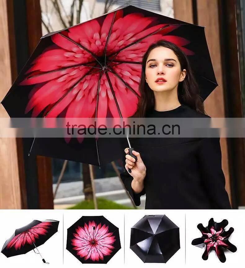 new arrival fashion lady mini black coated umbrella