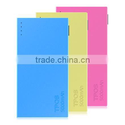 Ultra Thin Metal 5000mah Compact Power Bank Built-in micro USB Cable