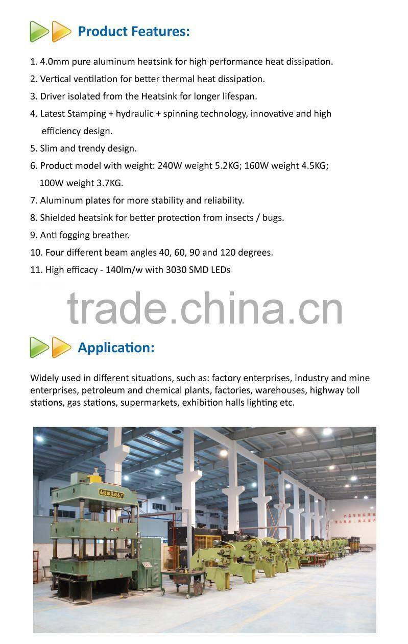 120W LED UFO Highbay with EU Standard Plug and 1.5 Meter Wire