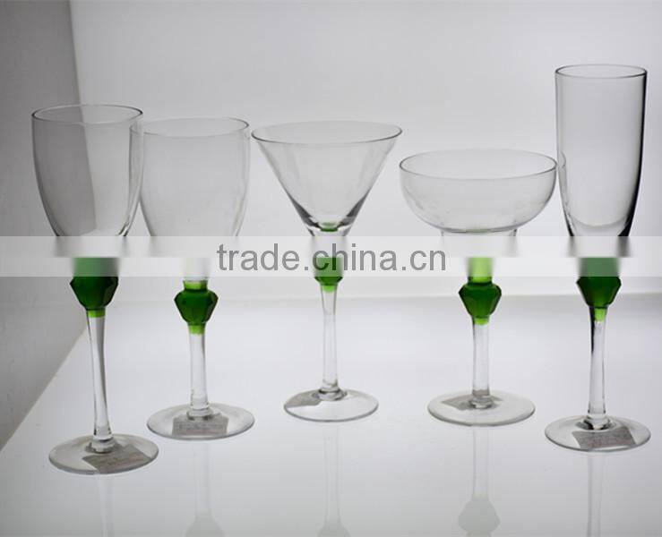 300ml margaret glass with green stem