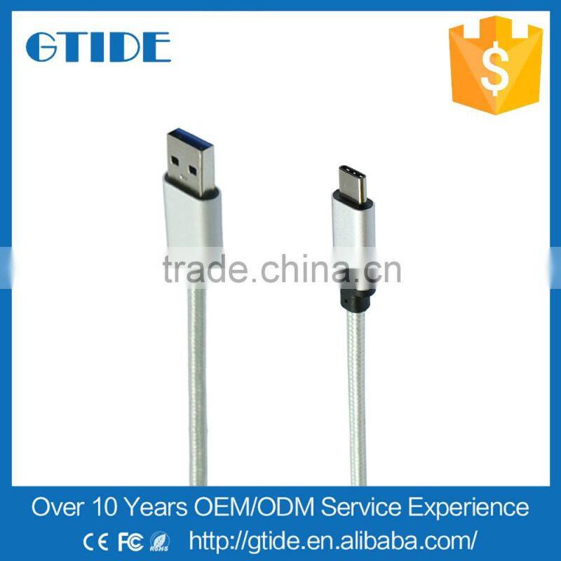 High Quality USB Type C Nylon Braided Connector Data Cable,USB 3.1 Type-c charging cable for xiaomi 5/Macbook