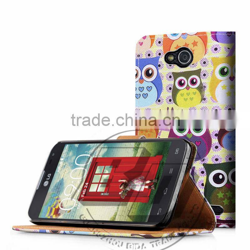 For LG Optimus G Pro 2 High Quality Print Card Holder Flip PU Folio Wallet Leather Case Cover Moible Phone Csae