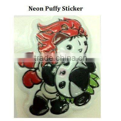 3D Neon Puffy Sticker