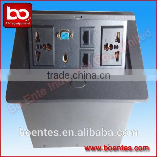 Desktop pop up connectors with 2 power+VGA+3.5 Audio Jack for Meeting Table