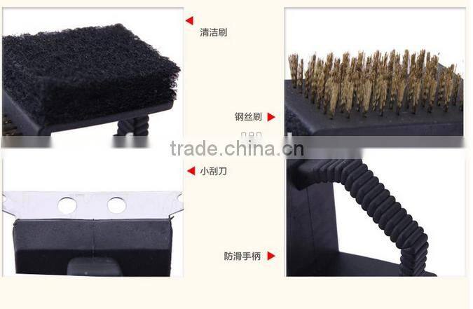 Top sale Barbecue Grill cleaner, brush cleaners, steel wire sponge trowel set kitchen tools