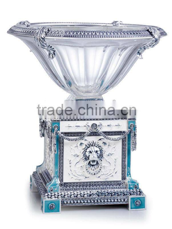 RORO King Supreme lion enamel crystal glass fruit holder householde decoration