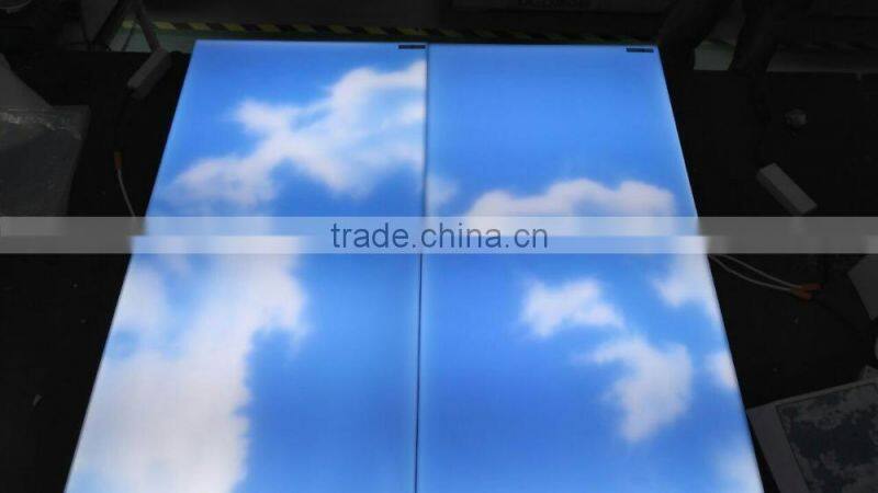 Frameless Patent Product Surface Mount 48W 0~10V/1~10V Dimming 595X595MM LED Ceiling Sky Panel with 3528 SMD LED