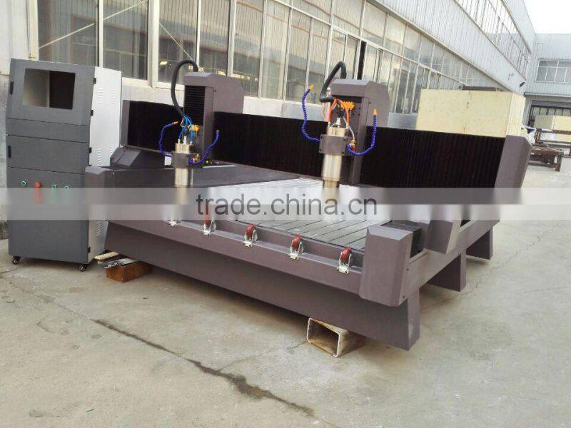 2 heads heavey cnc marble granite monuments wood stone machine