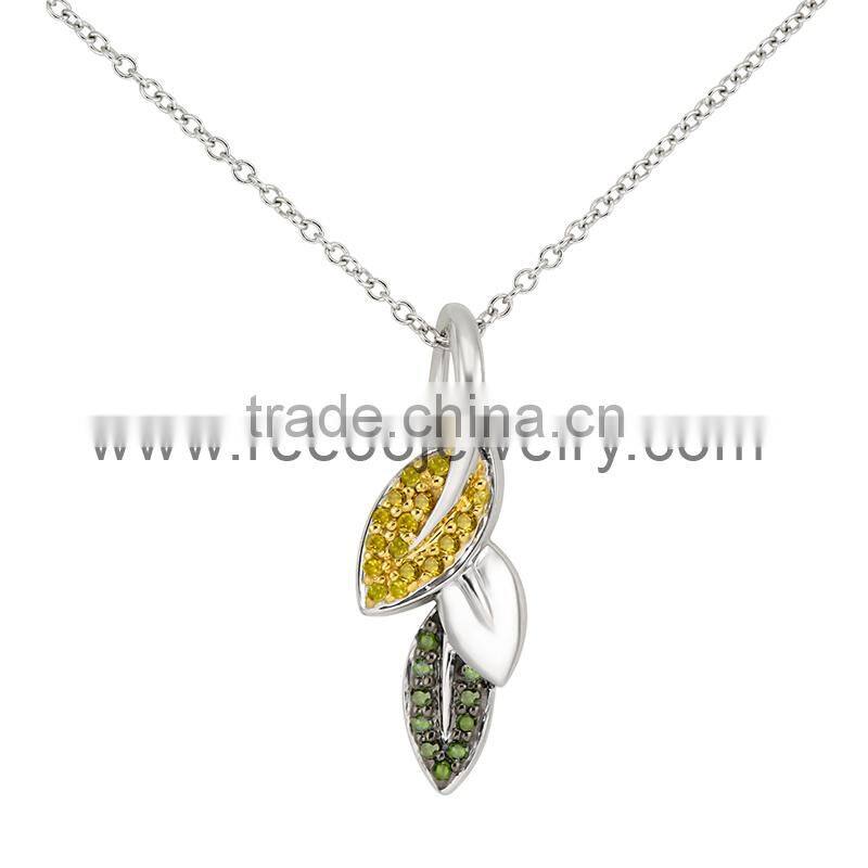 Hot sale faux crystal Ivy fleur de lis pendant