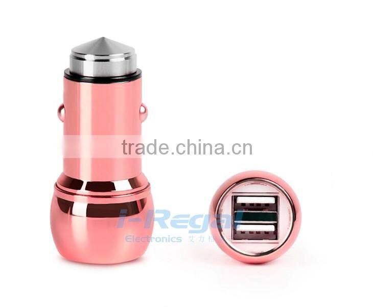 Multifunctional IRG-UW08 usb car charger 5v2.1a for cellphones