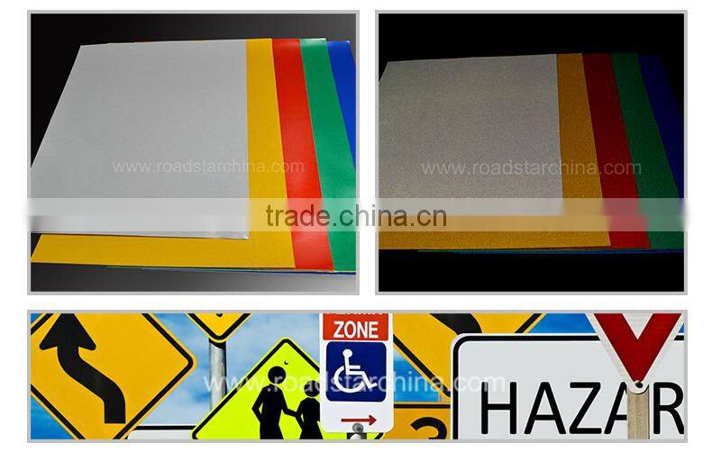 Glow in the dark glassbeads reflective film