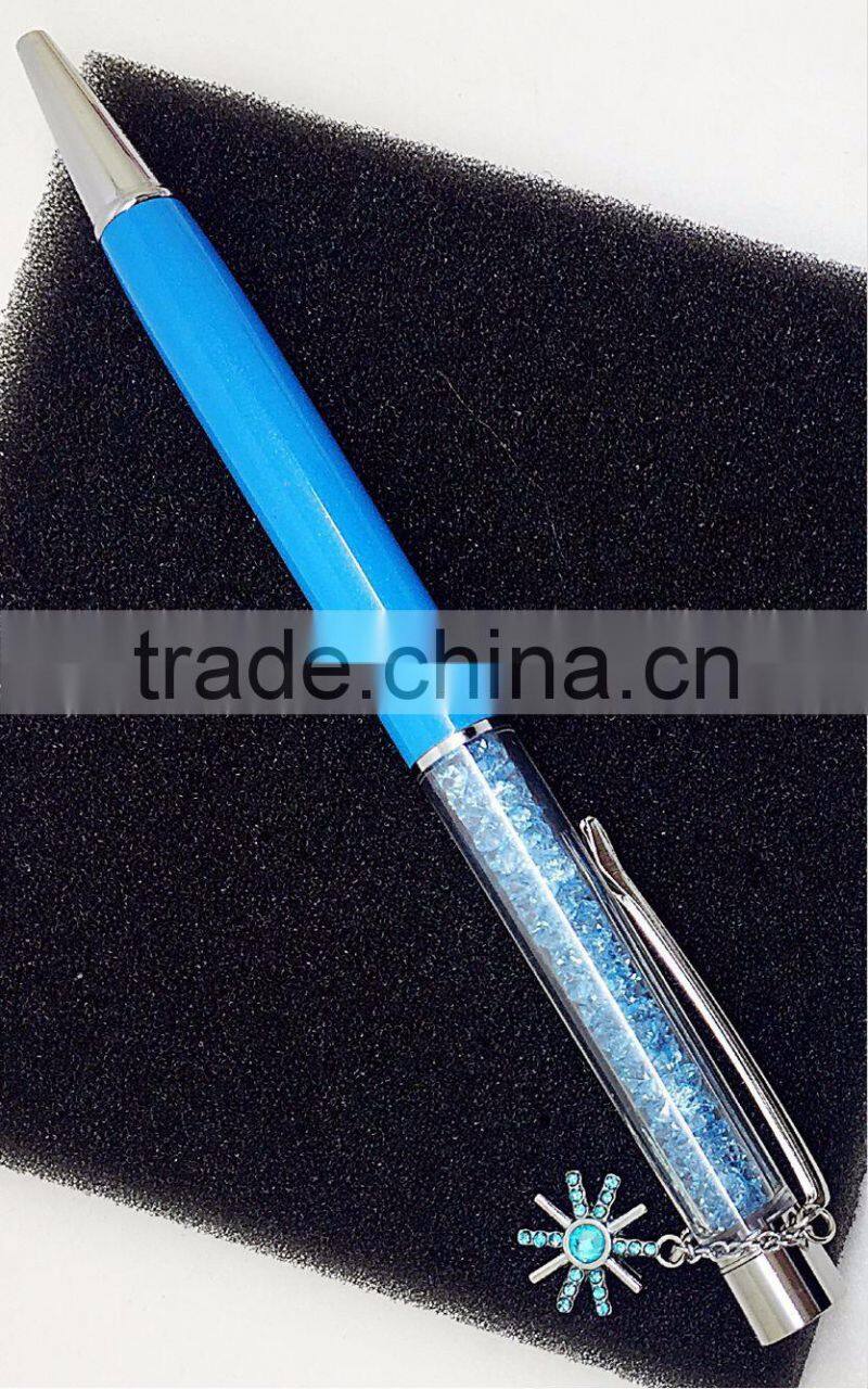Beautiful crystal ball pens with sun flower pendant for Christmas gifts or wedding gifts