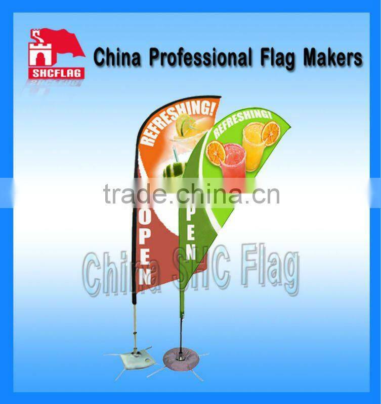 6 shapes and 3 sizes promotional wholesale feather flags