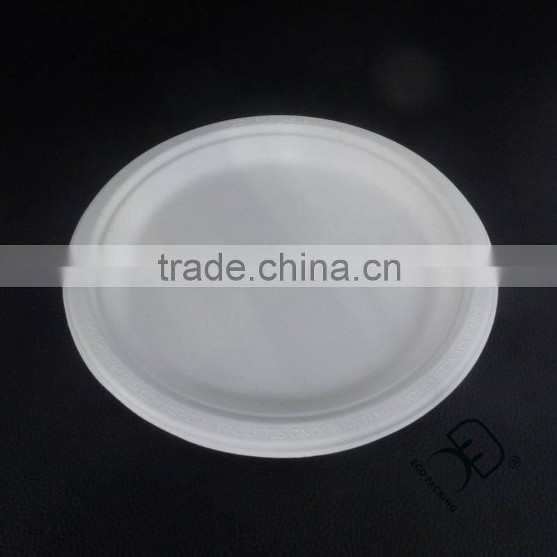 Round white food grade paper pulp plate