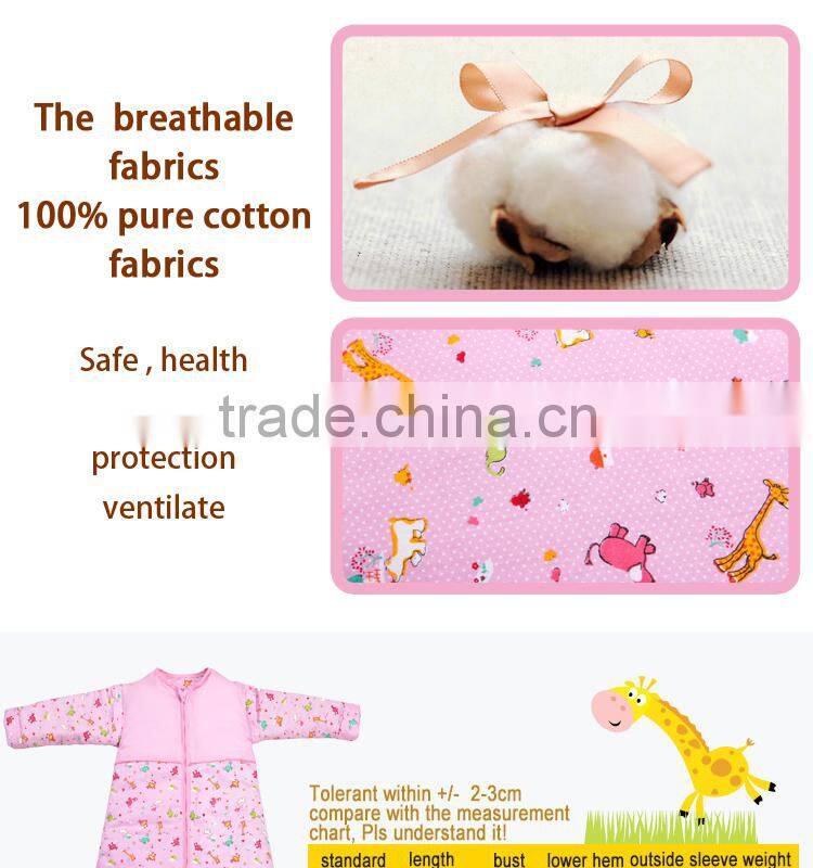 Infant kids anti kicking quilt sleeping bag for four seasons detachable fillings pink style