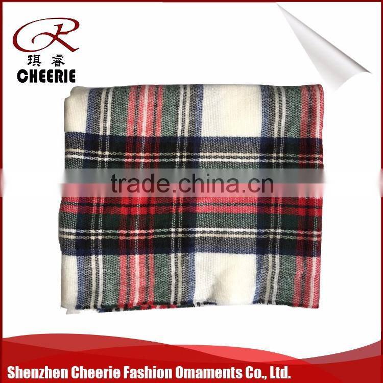 Red and Green Acrylic Christmas blanket scarf shawl 130*140CM