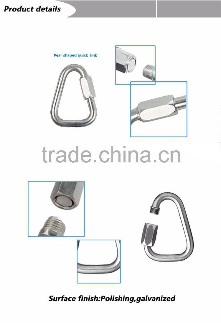 Stainless Steel Zinc Plated Pear Type Triangle Shaped Quick Link