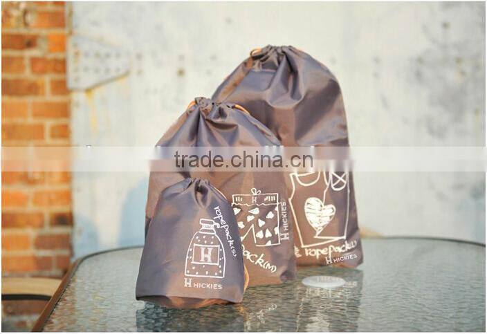 korean style fabric nylon small drawstring storgage bag for small quantity order
