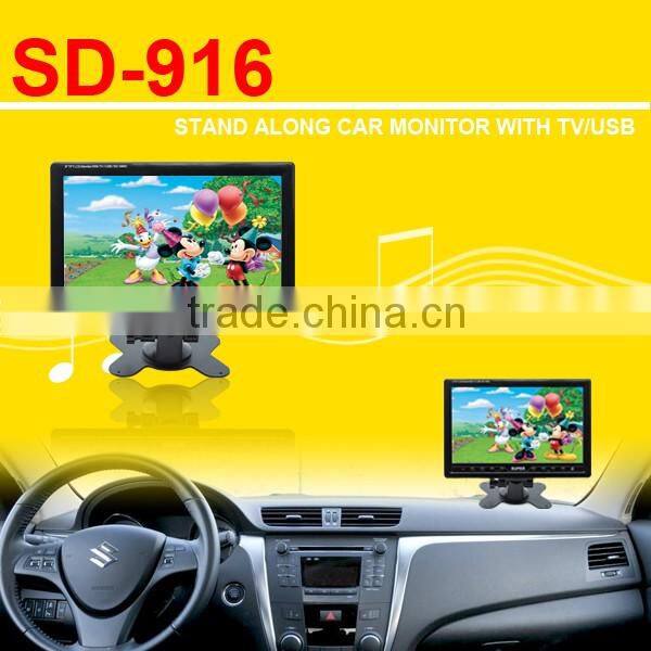 Hot Sale! 9 Inch Color TFT LCD 2 Video Input Car TV Monitor