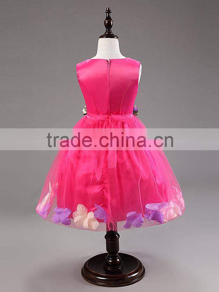 Embroidery High Quality Flower Girl Dress Ball Gown Scoop Bow Back Lace Flower Girl Dresses Kids Girl Party Wear