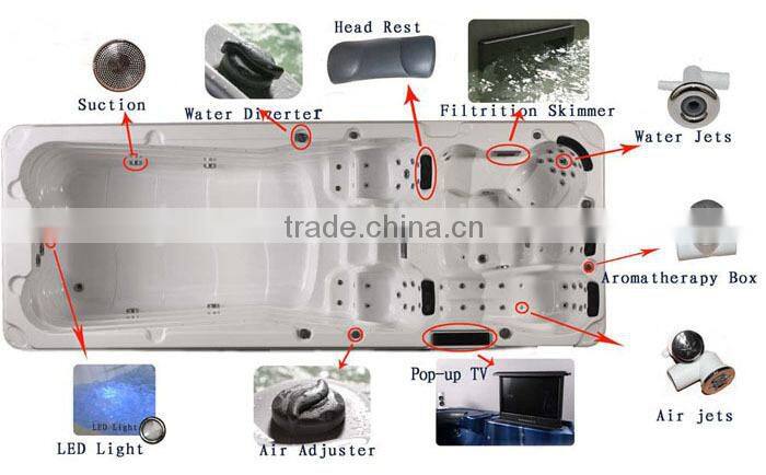 Christmas Style Fiberglass Luxury Swim Pool in Supreme PROMOTION JY8601