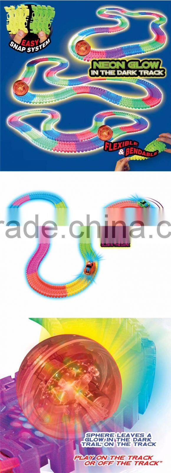 Good Quality Tracks Toys Bending LED Fill Light Toy Mini Car Racing Track Magic Car Track