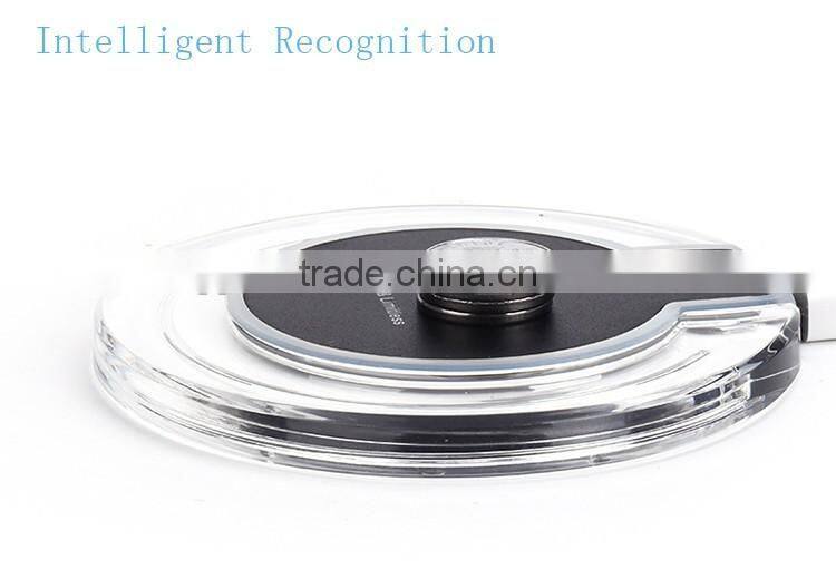 OEM ORDER WELCOME QI WIRELESS CHARGER PAD STAND QI WIRELESS CHARGER PAD WITH LCD LIGHT FOR GALAXY S7 EDGE TRANSMITTER