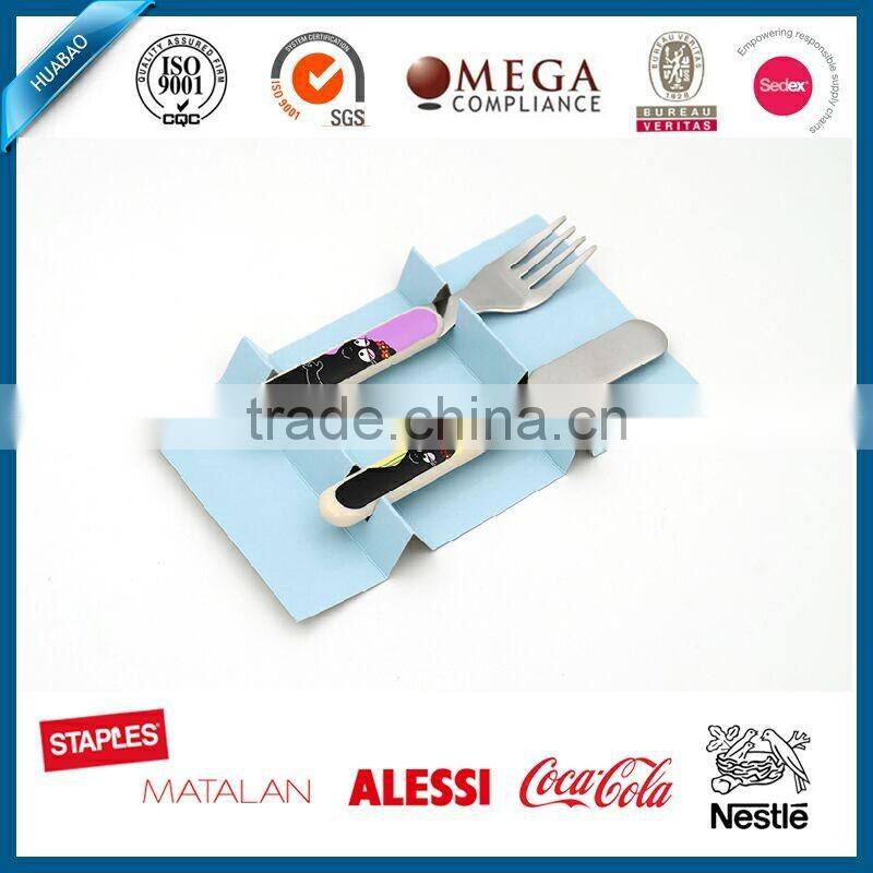 Children training flatware set, children cutlery for easy holding and finish food, new bone cutlery