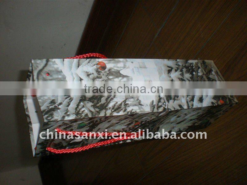 colourful and hard art paper bag for wine or red wine