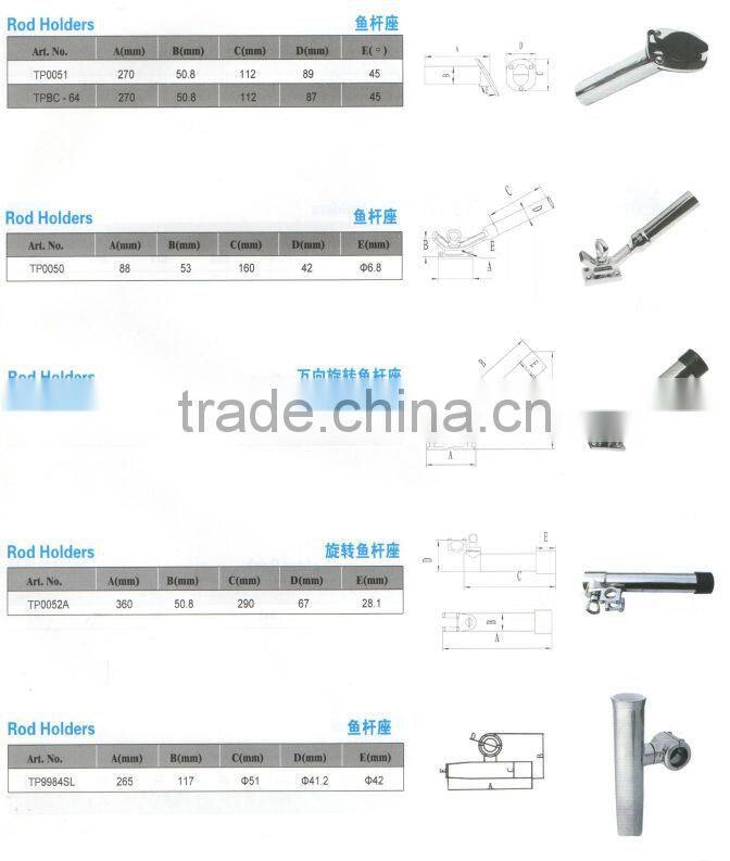 China gold supplier high quality 3 tubes rod holder,adjustable SS 316 rod holder for fishing use
