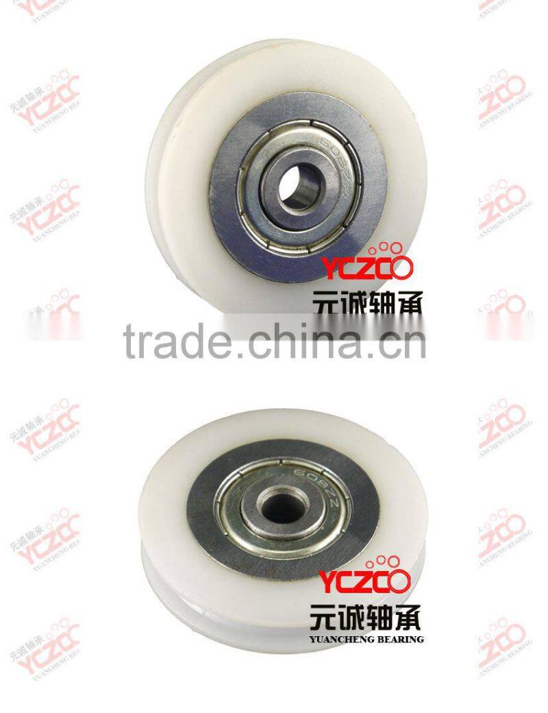 Small sliding door roller with carbon steel bearing