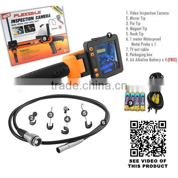 3.5" Video Inspection Waterproof Camera Endoscope/ Borescope Snake Scope Rotate 1 Meter Cable + 9.5 mm diameter with LED