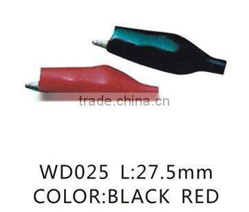 Alligator clips with rubber boot