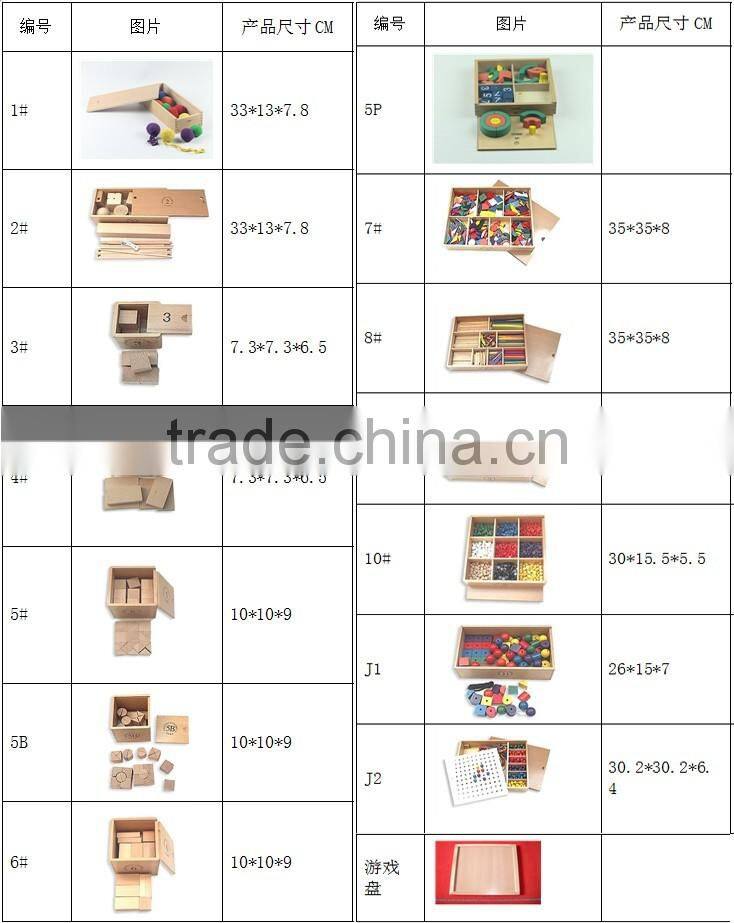 Kids wooden educational toy Froebel set with 15 types teaching AIDS