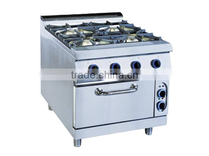 Commercial Kitchen 4 Burner Gas Stoves with Electric Oven