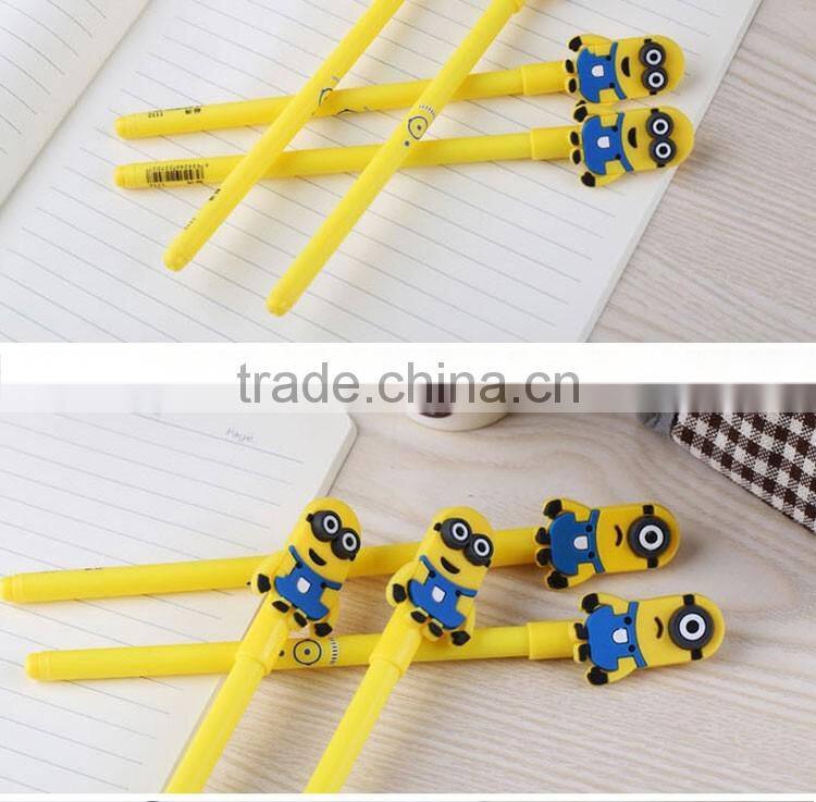 promotional wholesale cheap funny school office stationery mini cartoon plastic minions roller ball point pen