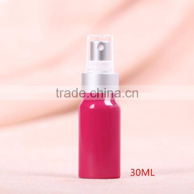 Wholesale 20-300ml rose red aluminum packaging bottle aluminum mist spray bottle for cosmetic packaging