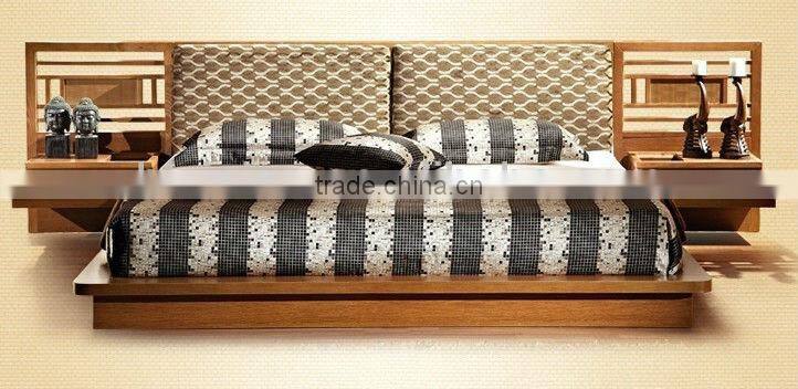 Japanese Design Wooden Bedroom Furniture Set,Japanese Tatami Bed With Night Stand