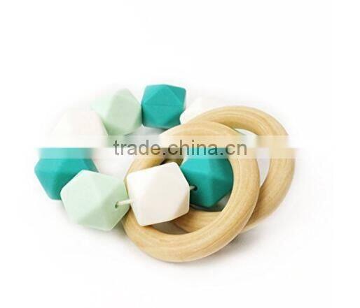 Wooden Teether Silicone Teether Sensory Toy
