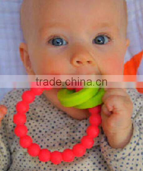 Colorful Silicone Teething Bracelet&&Silicone Baby Chewing Bracelet&Silicone Baby Bangle