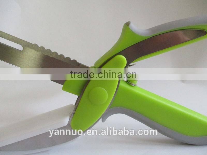 Kitchen Knife with Cutting Board 2 in 1 Universal Knife Food Chopper Food Scissors Slicer Vegetable Chopper
