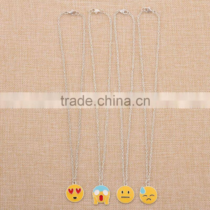 2016 Wholesale Handmake Fashion Stainless Steel Pendant Emoji Necklace Jewelry Manufacturer China