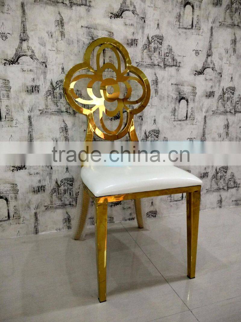 Modern High quality golden stainless steel dining chair