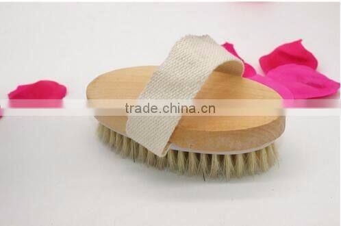 cy305 Bath Body Brush, 100% All Natural Boar Bristle Wooden Handle & band fixed Bristles brush