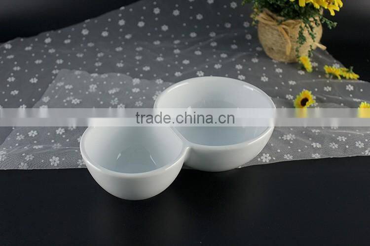 Eco ware factory suppliers dual shape ceramic dipping oil bowls