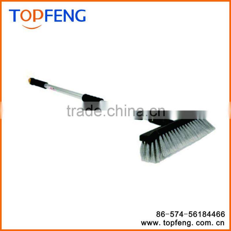 Garden Hose Adjustable Wash Brush With On/Off Bristle Brush