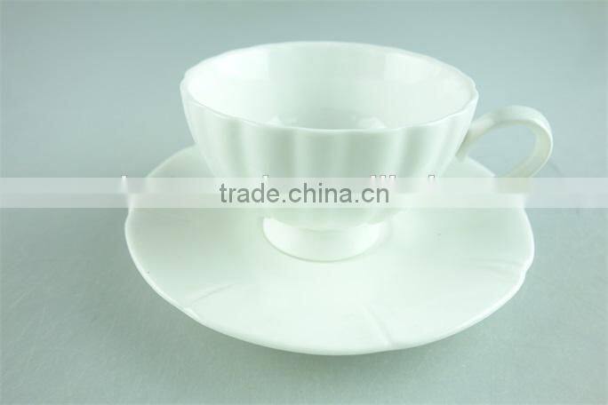 100ml stocked Cheap white ceramic coffee cup with saucer
