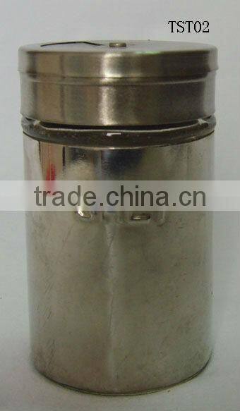 mini cylinder glass spice shaker jar with metal coating